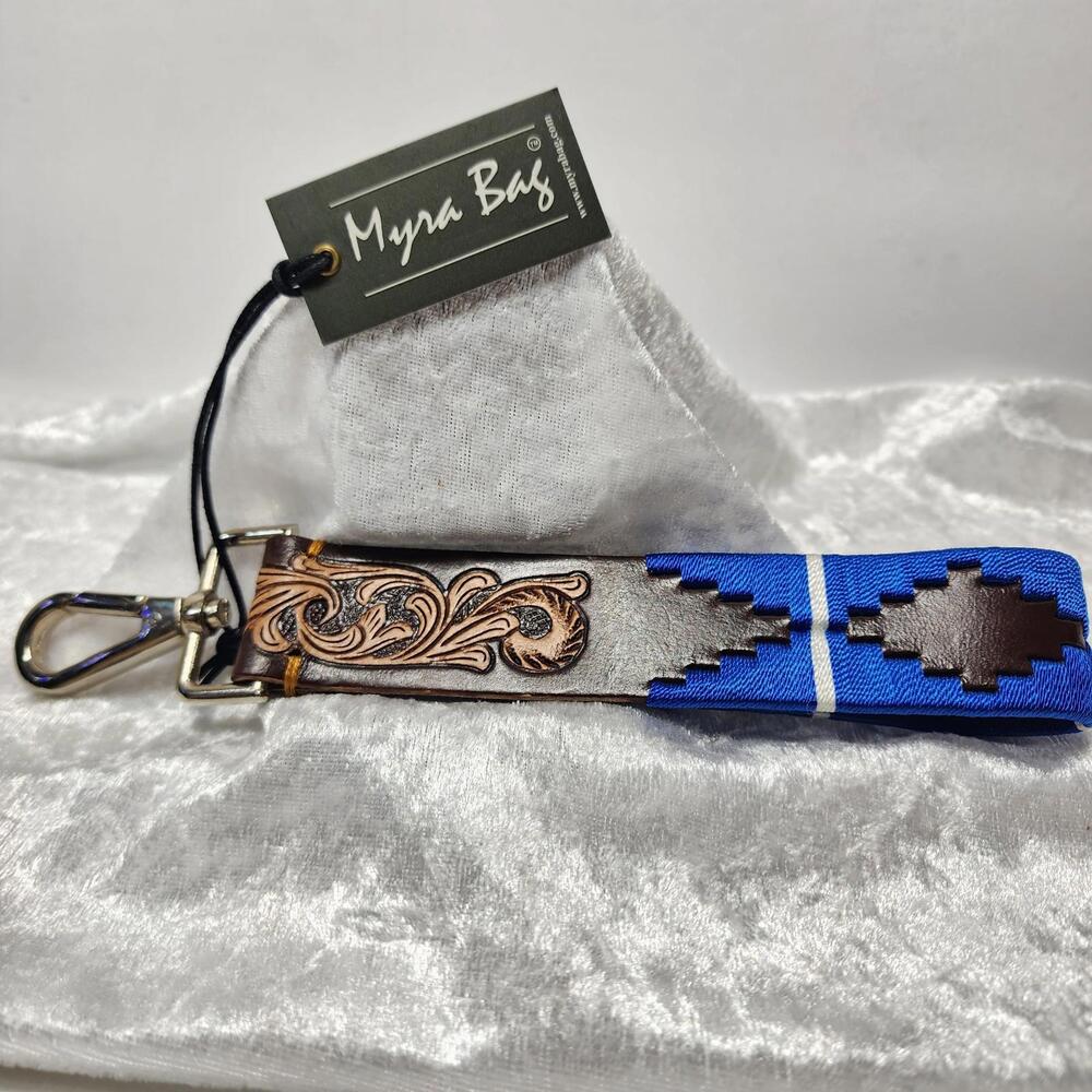 Myra Bag Desert Dawn Embossed Leather Keychain Key Fob Strap